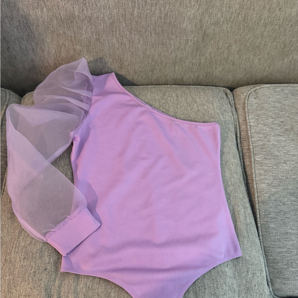 TCEC Kids One-Shoulder Lilac Bodysuit